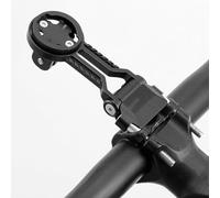 FUANA Supporto per computer da bicicletta per Garmin per Bryton per Cateye in lega di alluminio Supporto per telaio con estensione regolabile a 135 °, kit di riparazione per bici nero