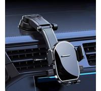 FUANA Supporto per telefono a ventosa per auto, braccio lungo per parabrezza e cruscotto, morsetto di rilascio in un secondo, compatibilità universale per telefoni cellulari, nero