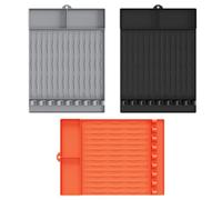 FUANA Tappetino in silicone per Weber, resistente al calore fino a 232 °C, con tappetino antigoccia e slot per attrezzi, organizer antiscivolo per utensili da barbecue, accessori per grigliare pentole