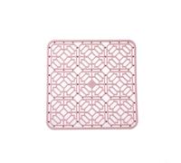FUANA Tappetino scolapiatti in silicone, 30 x 40 cm, antiscivolo, con design inclinato, resistente al calore, per proteggere il piano di lavoro e il lavello della cucina (rosa, 30 x 30 cm)