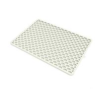 FUANA Tappetino scolapiatti in silicone, 40 x 60 cm, antiscivolo, con design inclinato, resistente al calore, per piano di lavoro, scolapiatti per lavello da cucina, per banconi (metri bianco)