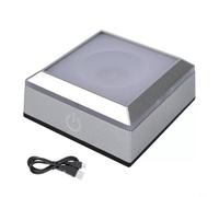 FUANA Touch Control Base Luce LED Multicolore Illuminazione Display Stand con USB & per Batteria Alimentata Argento Piattaforma Luce Decorativa per Cristallo Vetro Art Gioielli (sfera)