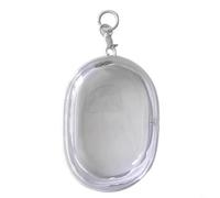 FUANA Trasparente PVC Mini Sacchetto di Immagazzinaggio Ciondolo Decorativo Portachiavi Holder Organizer Con Anello di Metallo 10.5x6.5cm (bianco)