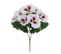 FUANA UV- Fiori artificiali viola del pensiero, confezione da 9 pezzi, realistici, per steli in plastica, colore giallo, viola scuro, bianco, a bassa manutenzione, per prato, portico, matrimonio, fai