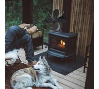 FUANA Ventola per camino a 4 pale per stufe a legna, ventola di circolazione silenziosa alimentata a calore, con oltre 1000 giri/min a 200 °C, compatibile con la maggior parte degli accessori per