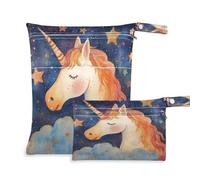 Fuauuyl Good Night Horse - Borsa per pannolini in tessuto, impermeabile, con scomparti con cerniera, per spiaggia, palestra, piscina, viaggi, 30 x 36 cm, Multicolore, Taglia unica, moderno