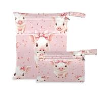 Fuauuyl Graziosi sacchetti per pannolini in tessuto con papillon, impermeabili, con scomparti con cerniera, per spiaggia, palestra, piscina, viaggi, 30 x 36 cm, Multicolore, Taglia unica, moderno