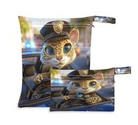 Fuauuyl Leopard Sheriff - Borsa per pannolini in tessuto, impermeabile, con scomparti con cerniera, per spiaggia, palestra, piscina, viaggi, 30 x 36 cm, Multicolore, Taglia unica, moderno