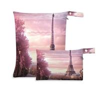 Fuauuyl Modern Paris - Borsa per pannolini in tessuto, impermeabile, con scomparti con cerniera, per spiaggia, palestra, piscina, viaggi, 30 x 36 cm, Multicolore, Taglia unica, moderno
