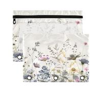 Fuauuyl Spring Wild Flowers (10) Astuccio per raccoglitori a 3 anelli, astuccio trasparente con finestra per raccoglitore, astuccio con cerniera, confezione da 2, B, one sizex2, Organizer per borse