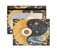 Fuauuyl Yin Yang Circle (1) astuccio per raccoglitore a 3 anelli, astuccio trasparente con finestra per raccoglitore, astuccio con cerniera, confezione da 2