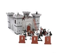 FUBESK Army Men, Lancer Toys Giocattoli militari fai da te castello medievale giocattolo in miniatura, castello giocattolo per uomini dell'esercito, set contiene castello assemblato