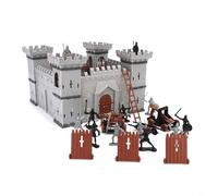 FUBESK Castello medievale giocattolo modello esercito giocattoli, assemblaggio fai da te castello modello kit di costruzione giocattoli include castello, adatto per cavalleria e torri simulare guerra
