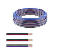 FUBESK Cavo di prolunga a 4 pin da 10 metri per strisce LED WS2812B WS2811, 22/20/18 AWG, rame stagnato, nero, rosso, verde, blu