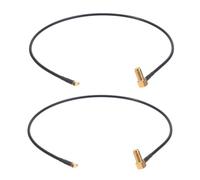 FUBESK Cavo di prolunga coassiale MMCX maschio a SMA femmina, RG174, 40 cm, 50 Ohm, ad angolo retto per alimentatore antenna RF