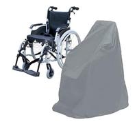 FUBESK Copertura impermeabile per sedia a rotelle Oxford 210D con orlo elastico, per protezione dalla polvere resistente per anziani scooter e sedie mobili, protezione UV da giardino, grigio, 99 x 73