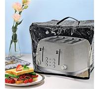 FUBESK Copertura per tostapane KitchenAid per 4 fette di panno Oxford lavabile antipolvere con pannello frontale trasparente grigio