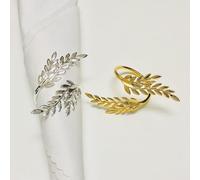 FUBESK Eleganti portatovaglioli in metallo, 12 pezzi, per matrimoni, feste, cene quotidiane, 6,5 x 5 cm, placcati, con design apribile per la decorazione della tavola