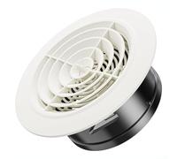 FUBESK Griglia di ventilazione circolare montata a soffitto, copertura rotonda per estrazione dell'aspirazione, diffusore, rete anti-mosche, facile installazione, plastica, Ø75 mm - Ø200 mm (200 mm)