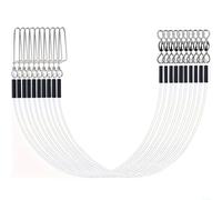 FUBESK Kit di 12 leader da pesca in fluorocarbonio con chiusura a scatto per acqua dolce salata, invisibile sott'acqua, linea morbida per pesca al luccio (45,7 - 20,4 kg)