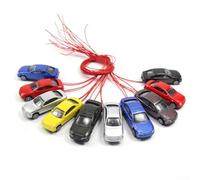 FUBESK Modellino auto in scala 1:87 1:100, 10 pezzi, in plastica, illuminata a LED, per modellismo ferroviario, assortimento di colori casuali, 10 pezzi, 467A402G725ABBOU322UL3