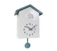 FUBESK Orologio a cucù da parete, stile chalet, design moderno per la casa, decorazione fai da te, elegante decorazione per soggiorno, ufficio e camera da letto (bianco + grigio)