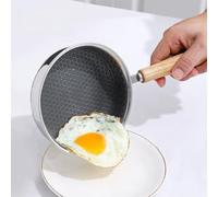 FUBESK Padella piccola in acciaio inox per cottura antiaderente, struttura a nido d'ape per sospensione del film d'olio, distribuzione uniforme del calore con beccuccio versatore, compatibile con