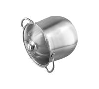 FUBESK Pentola per zuppa extra large in acciaio inox 201 con coperchio in vetro resistente al calore per piani cottura a induzione, 22 cm