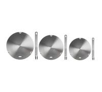 FUBESK Piastra di conduzione del calore in acciaio inossidabile per fornelli a induzione, 18 x 18 cm/22 x 22 cm/26 x 26 cm, compatibile con pentole in acciaio inossidabile, facile da pulire