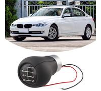 FUBESK Pomello del cambio a 6 marce con luce rossa E30 E36 E46 E60 E90, maniglia del cambio manuale in ABS per interni neri per ricambi auto