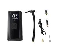 FUBESK Pompa ad aria portatile per pneumatici auto, 150 psi, display digitale, 12 V DC, ricarica USB, per moto, biciclette, auto, palloni sportivi, colore nero