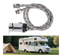 FUBESK Rubinetto miscelatore per doccia in acciaio inox con code da 400 mm, uscita G 30,5 cm, rubinetto a leva singola per camper, camper, roulotte, 12 mm push for fit guest whale tubature, argento