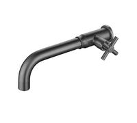 FUBESK Rubinetto per lavabo da bagno a parete solo per acqua fredda, rubinetto per lavabo in acciaio inox SUS304 con filettatura G1/2, per giardino e piscina