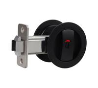 FUBESK Serratura a scomparsa con indicatore di colore per la privacy, struttura in lega di zinco, compatibile con mano sinistra/destra, nera