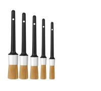 FUBESK Set di 5 pennelli per pulizia interna ed esterna, con setole di cinghiale morbide, per la pulizia di ruote, prese d'aria e pelle