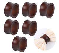 FUBESK Set di 6 portatovaglioli in legno, per cucina, sala da pranzo, matrimoni, feste, colore marrone, 5 x 2,5 cm, accessori per la tavola rustici naturali