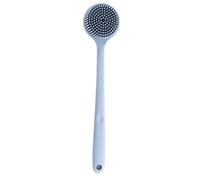 FUBESK Spazzola da bagno in silicone con manico lungo per la pulizia della schiena, design spesso su entrambi i lati per uno scrub delicato o un massaggio, compatibile con routine doccia, verde