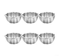 FUBESK Stampi per mini crostata 6 pezzi per forma di prugna per quiche per | Set da 6 pezzi, a forma di fiore di prugna, materiale in lega, finitura argento, ideale per mini torte