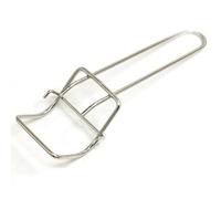 FUBESK Supporto per griglia in acciaio inox con manico rimovibile per griglie a carbone e forni, strumento di sollevamento per griglia