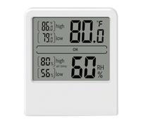 FUBESK Termometro e igrometro digitale ultra sottile per interni con staffa magnetica, misuratore elettronico di umidità della temperatura per casa, ufficio, serra, bianco