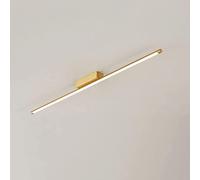 FUBUKIOF Moderno Led Lineare Apparecchio Di Illuminazione a Soffitto Semi Flush Mount Plafoniera Minimalista Lunga Striscia Lampadario per Sala da Pranzo Soggiorno Cucina Corridoio Scale, Oro, 12