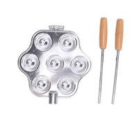 Fuchooky 7 Holes Egg Tart Pan Aluminum Alloy Egg Tart Baking Tray with Handle for Small Pie Pudding Cupcake Muffin Tartlet