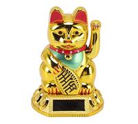 Fuchooky Cat fortunato a solare Auto ondeggiano braccio armato di luce Sintentunera Decorazioni statue Dare per la scrivania del Desano di casa decorazioni del cruscotto (D'oro)
