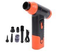 Fuchooky Electric Air Duster Professional Efficient 130000 RPM Brushless Motor Portable Handheld Turbo Fan Blower Fan for Cars Computer Keyboard Outdoor Home (Black Orange)