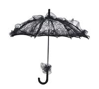 Fuchooky Elegante Ombrello di Nozze in Pizzo Bianco con Cornice in Lega di Alluminio per Arredamento di Oggetti di Scena della Sposa