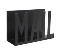 Fuchooky Mail Organizer Metal Stylish Hollow Design Desktop Mail Holder for Bills Letters Papers (Black)