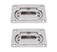 Fuchooky Maniglia per portellone Incasso in Acciaio Inossidabile 316 Confezione 2 Anelli lucidati di Grado Marino per imbarcazioni diporto 3 x 2,2 Pollici Installazione Facile