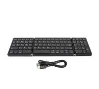 Fuchooky Tripla piega portatile tastiera wireless Multi dispositivo Connessione per il telefono tablet ricaricabile 45H con tasti di forbice silenzi (Nero)