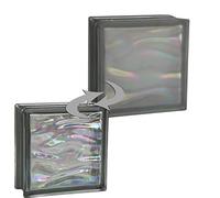 Fuchs Design 6 pezzo BM vetromatton ACQUA perlado antracite vetromattone satinato un lato 19x19x8 cm