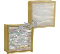 Fuchs Design 6 pezzo BM vetromatton ACQUA perlado oro vetromattone satinato un lato 19x19x8 cm